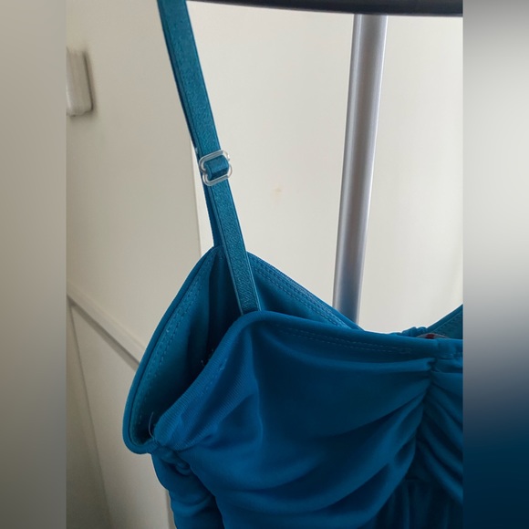 Blue le chateau chiffon dress knee length - Picture 7 of 10